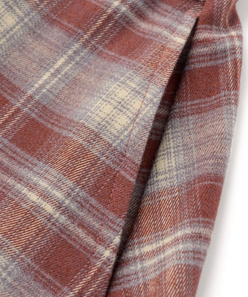 Visual Collector Fur Check Long Skirt [Vintage Red]