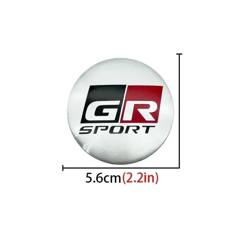 4pcs/set 56mm Car Wheel Center Stickers Hub Cap Decal for Toyota GR Sport Logo C-HR RAV4 Avensis 4runner Prado Camry Corolla