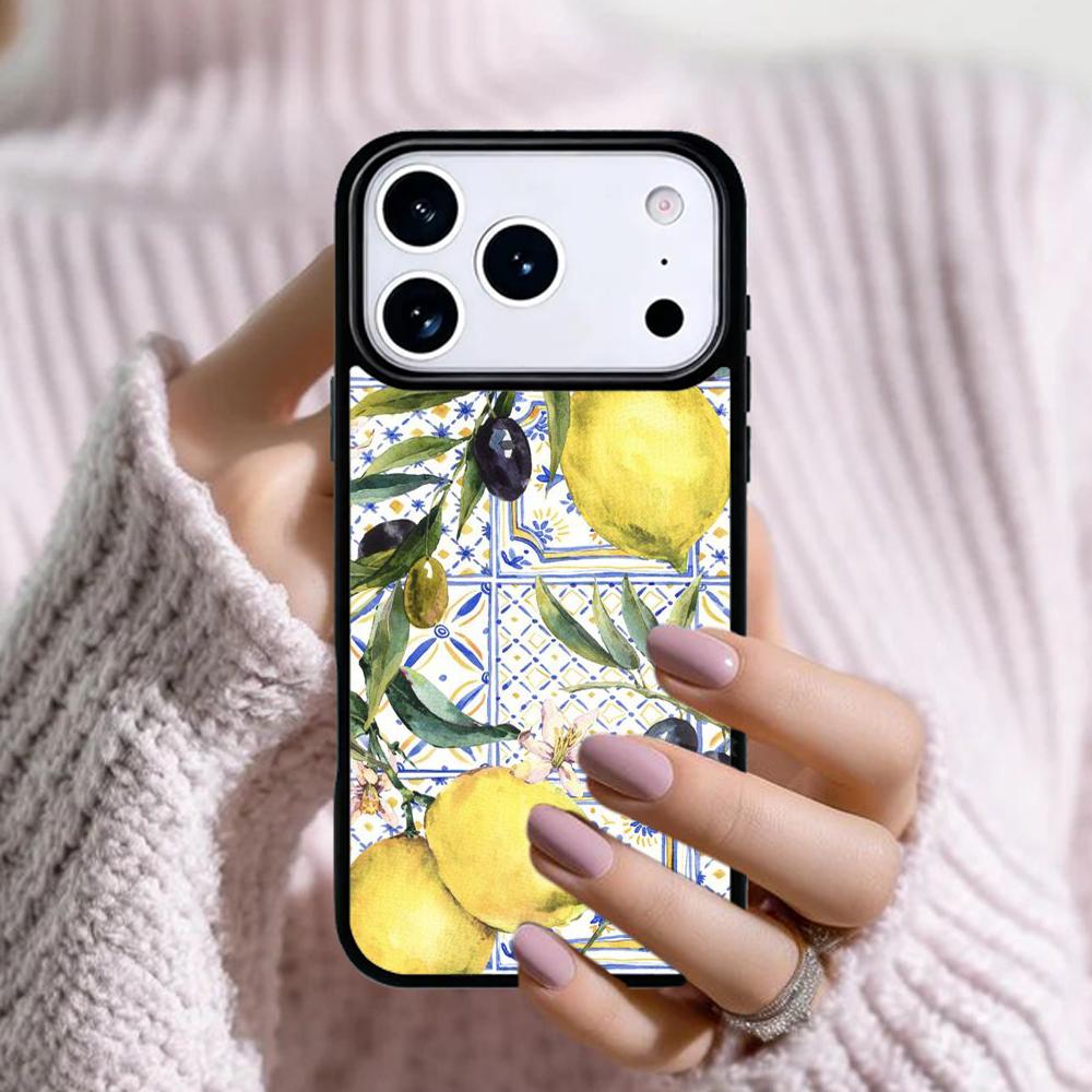 Средиземноморский Лимон Чехол для Телефона Для Apple iPhone 17 Air 16E 15 14 Plus 13 12 11 Pro Max Mini Funda Чехол
