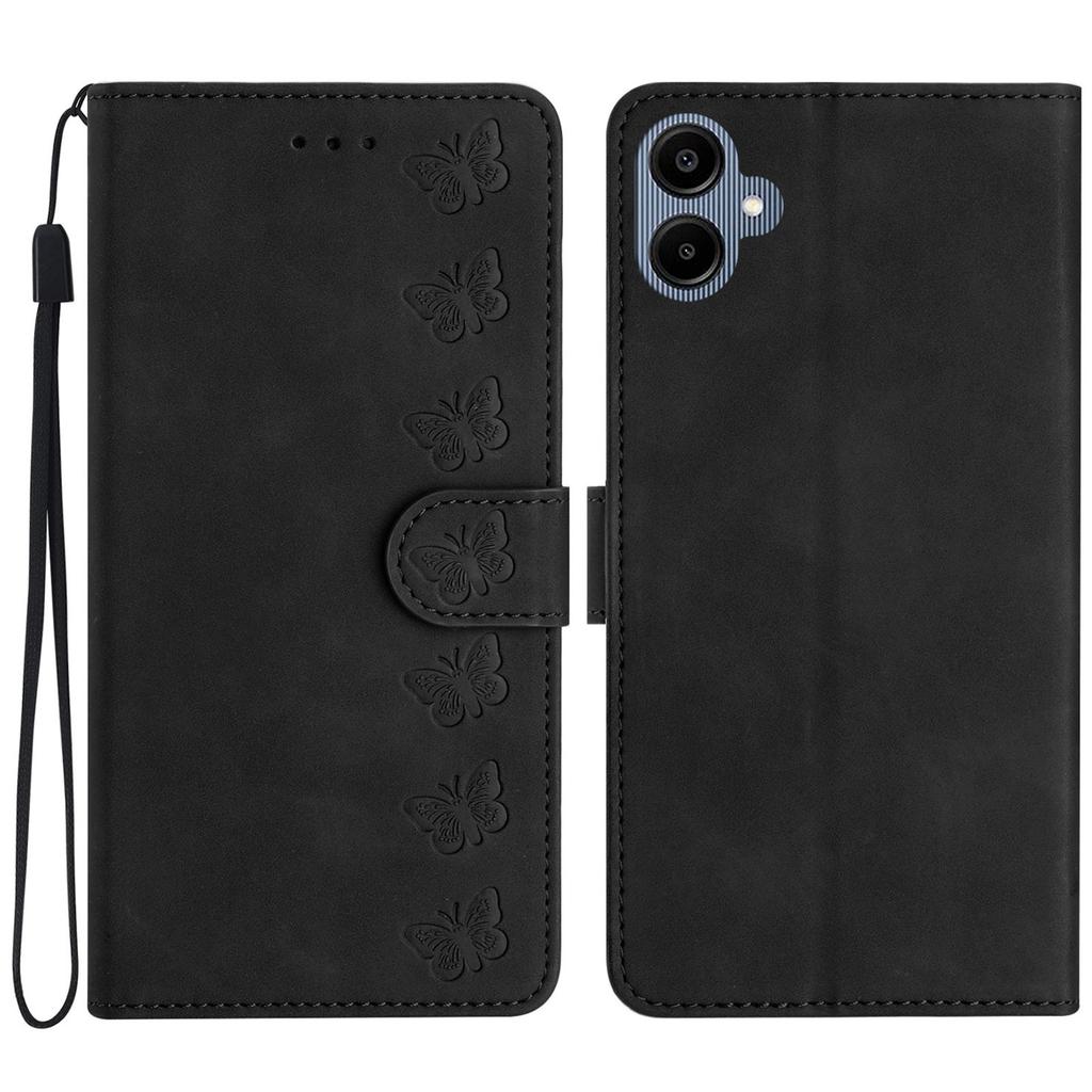 For Samsung Galaxy A06 4G Case Imprinted Butterfly Leather Wallet Phone Cover