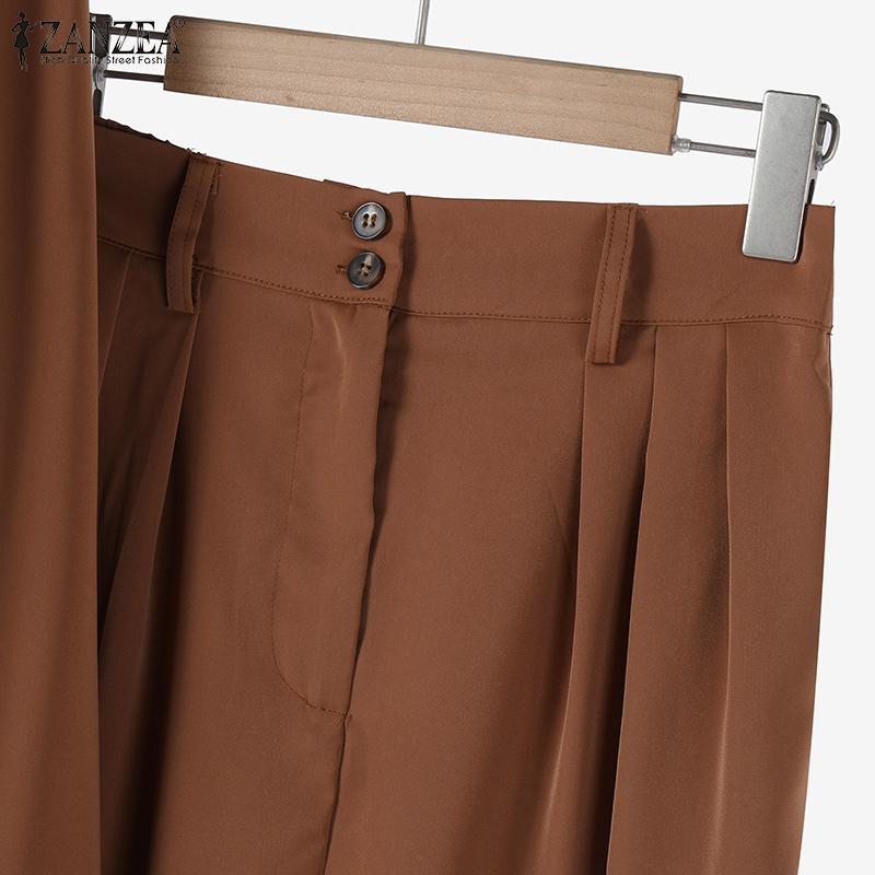 ZANZEA Женский пиджак, пиджак и брюки, повседневный костюм из двух предметов