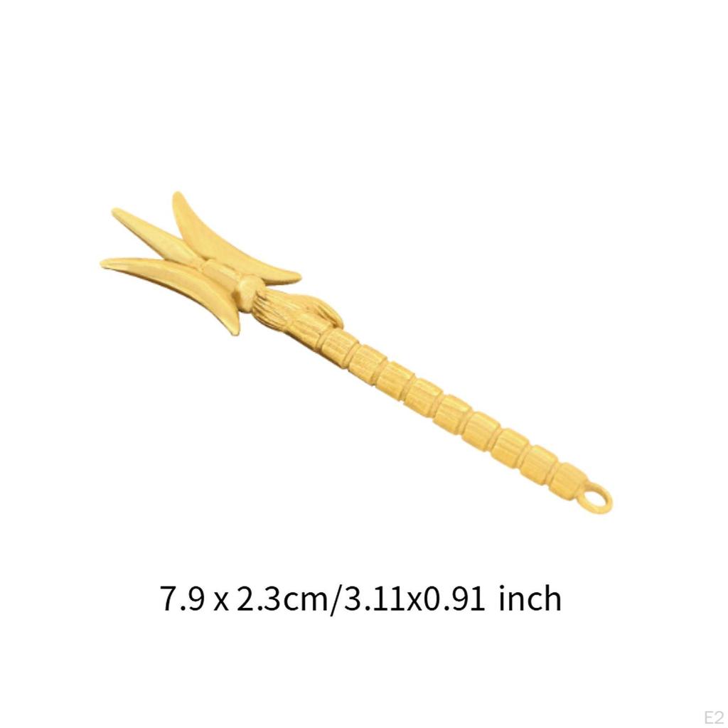 Chinese Ancient Knife Brass Pendant Decor Metal Fittings Statue Ornament