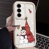 Мультяшный Рождественский Снеговик Чехол для Телефона для Samsung Galaxy S25 Edge S24 FE S23 S22 Ultra Plus A17 A56 A36 A16 A15 A55 A54 A53 5G Мягкий Чехол для Телефона