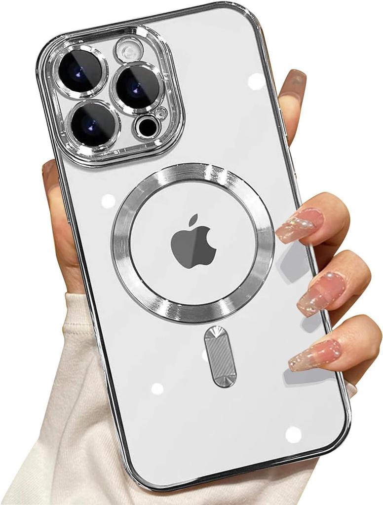 Полностью защитный магнитный чехол для iPhone 16 15 14 13 12 11 Pro Max Чехол для беспроводной зарядки Magsafe С защитой объектива камеры
