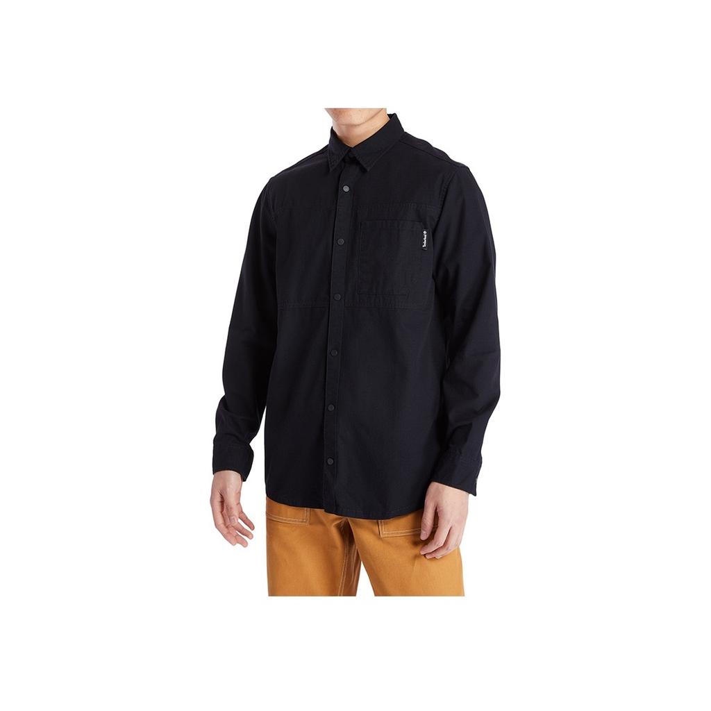 Timberland Однотонная повседневная рабочая рубашка с длинным рукавом для мужчин, черная A2AC4-001