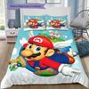 Super Mario Chibi Version Bedding Set, 1 Duvet Cover & 2 Pillowcases, Cozy Home, Great Gift for Fans