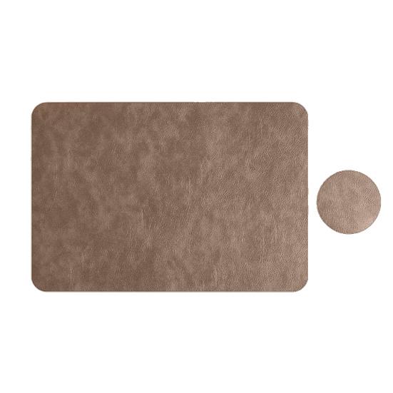 Yousheng Faux Leather Placemat Coaster Dining Table Heat Insulation Pad Dual Side Waterproof Placemat for Kitchen Countertops Dining Tables