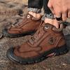 Модные зимние нескользящие ботинки, износостойкие альпинистские ботинки, плюшевые теплые ботинки из натуральной кожи для работы и ходьбы