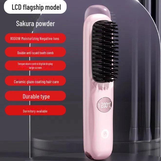 Расческа для выпрямления волос с ЖК-дисплеем и ионизацией — двойного назначения, портативная, для использования дома и в общежитии