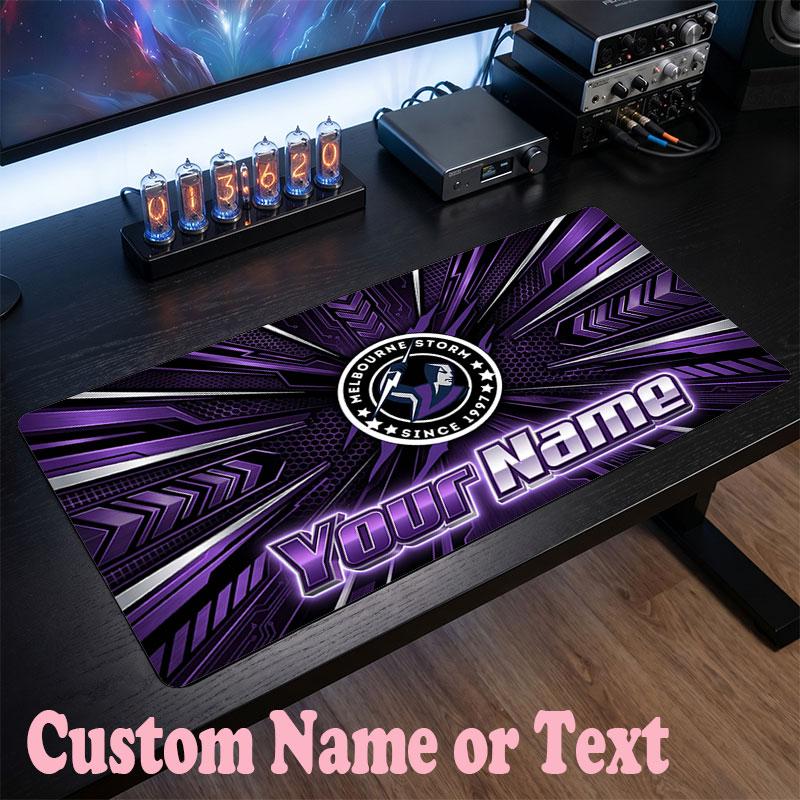 Melbourne Storm Customized Name Text Mouse Pad, Large Desk Mouse Mat Personalized Home Office Present