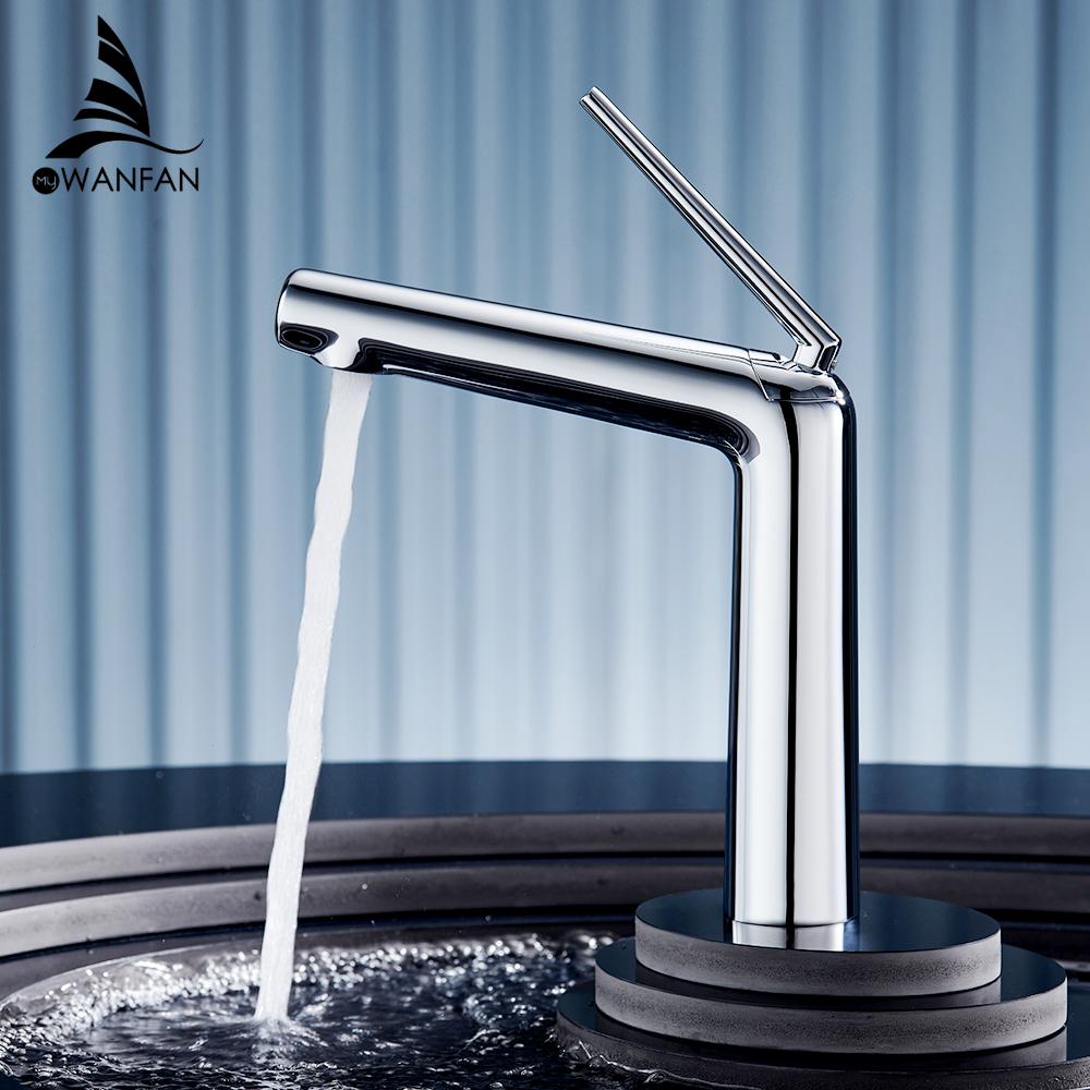 Chrome Basin Faucet Brass Bathroom Faucet Mixer Tap Black Wash Basin Faucet Single Handle Hot and Cold Lavotory Faucet 855921