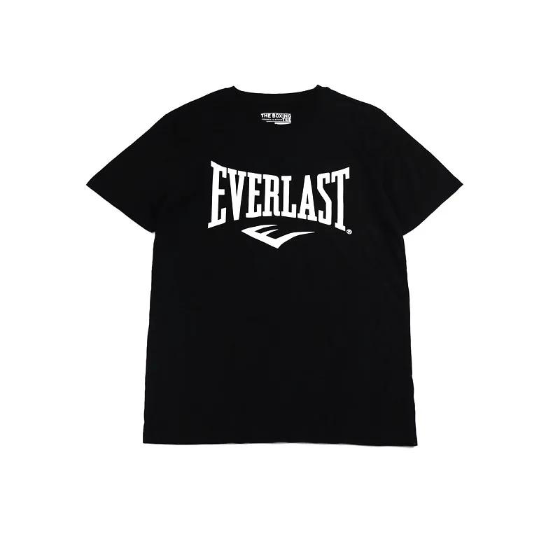 2024 Бокс EVERLAST Свободная Повседневная Футболка С Коротким Рукавом Печать Букв Футболка С Круглым Вырезом Хлопковая Футболка Фитнес Спортивные Топы