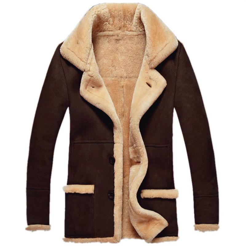 Autumn/winter Fur Integrated Padded Jacket Faux Leather Men's Coat Jacket