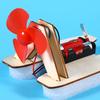 1 набор DIY Wind Powered Boat Model Kit Handmade Wooden Puzzle Hovership
