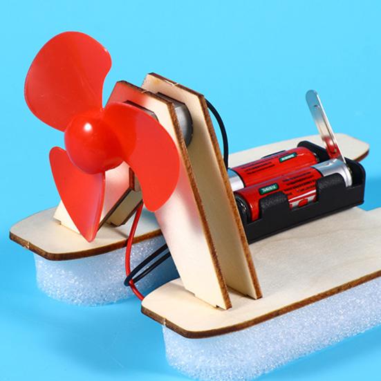 1 набор DIY Wind Powered Boat Model Kit Handmade Wooden Puzzle Hovership