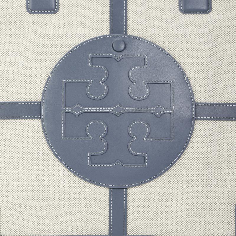 Tory Burch Ella Color Block Large Capacity Commuter Tote Bag Women tote Blue White 73210-250