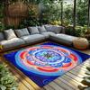 Bohemian Area Rug Mandala Carpet Meditative Floor Mat Spiritual Home Decor Yoga Room Accent Peaceful Living Unique Design Non-Sl