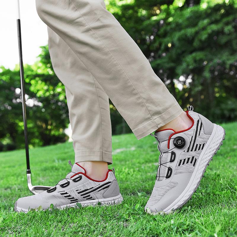 New fly-woven golf shoes men's rotating buckle platform casual shoes men's trendy shoes fashion sports shoes