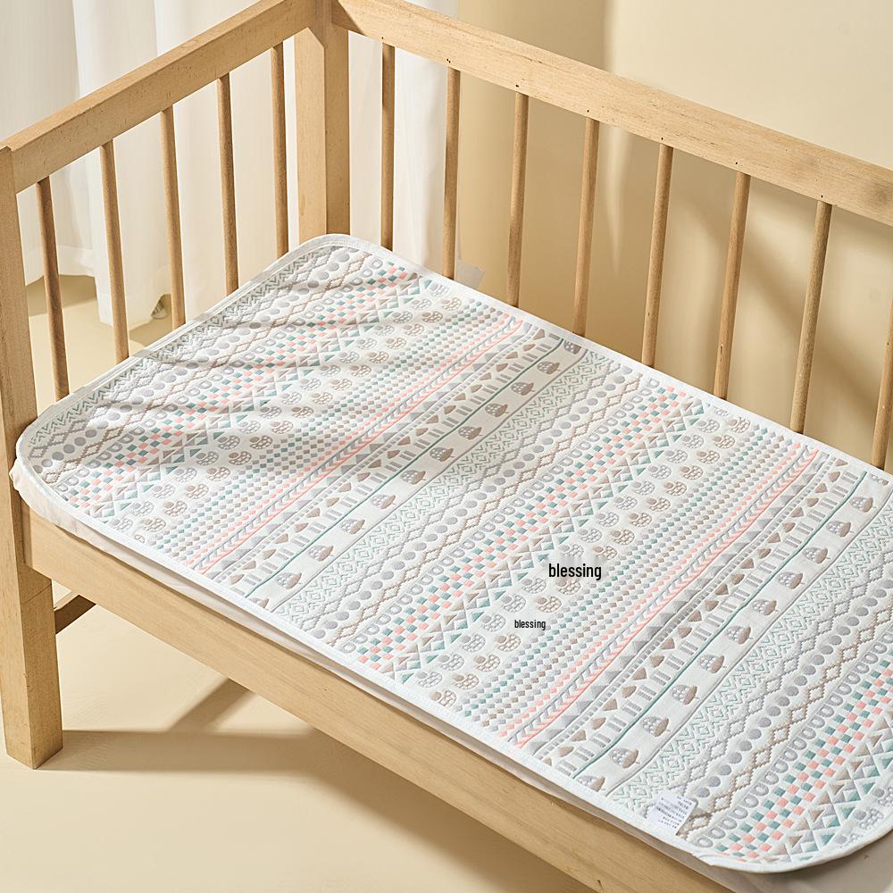 Newborn Soft Breathable Cotton Gauze Mat - Summer Sweat-Absorbing Bed Sheet for Babies & Kids