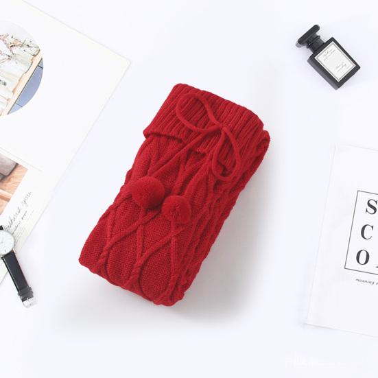 1 пара плетеных плюшевых шариков с бантом и декором, узкие длинные чулки, носки с текстурой ромба, вязаные носки выше колена