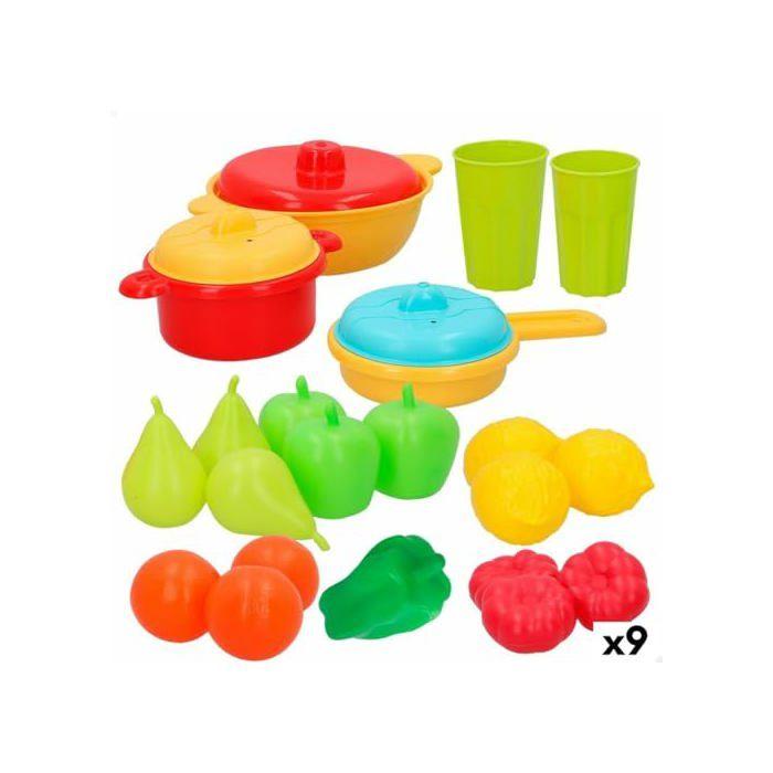 Ensemble d'aliments jouet - AquaSport - 24 pièces - 9 unités - 17x13x7 cm - Multicolore - Plastique