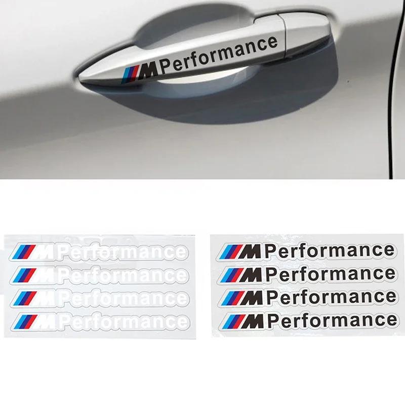 BZK1 For BMW 4pcs M performance sticker car door handle sticker For bmw M Sticker X1 X3 X4 X5 X6 X7 e46 e90 f20 e60 e39 f10 Car acces