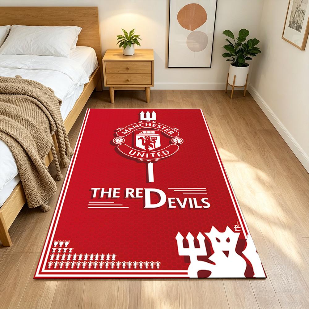 Red Devils United Pride 2D Printed Floor Mat Soft Plush Non-slip Bottom Corridor & Entryway Fashionable Home Decor Valentine's Day Gift