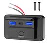 Панель с USB-розеткой 12 В, настенное крепление, 36 Вт, USB-C и два порта QC 3.0 18 Вт, автомобильное зарядное устройство, гнездо, аксессуары для автомобиля, автобуса, дома на колесах, грузовика