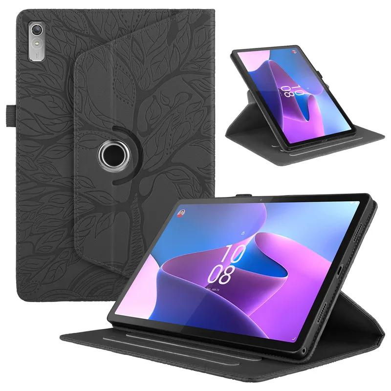 Чехол для Lenovo Tab P11 Gen 2 Gen2 11.5" с тиснением, 360° вращающейся подставкой, чехол-подставка для планшета Lenovo Tab P11 2-го поколения Tb350fu Tb350xu