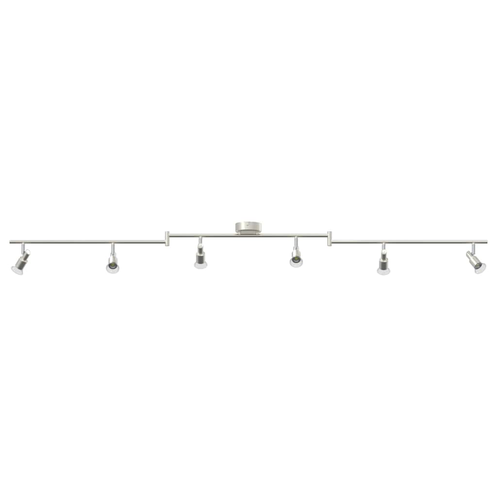Ceiling Spotlight with Adjustable Spotlights Nickel Finish 176.5 x 9.5 x 14 cm Steel