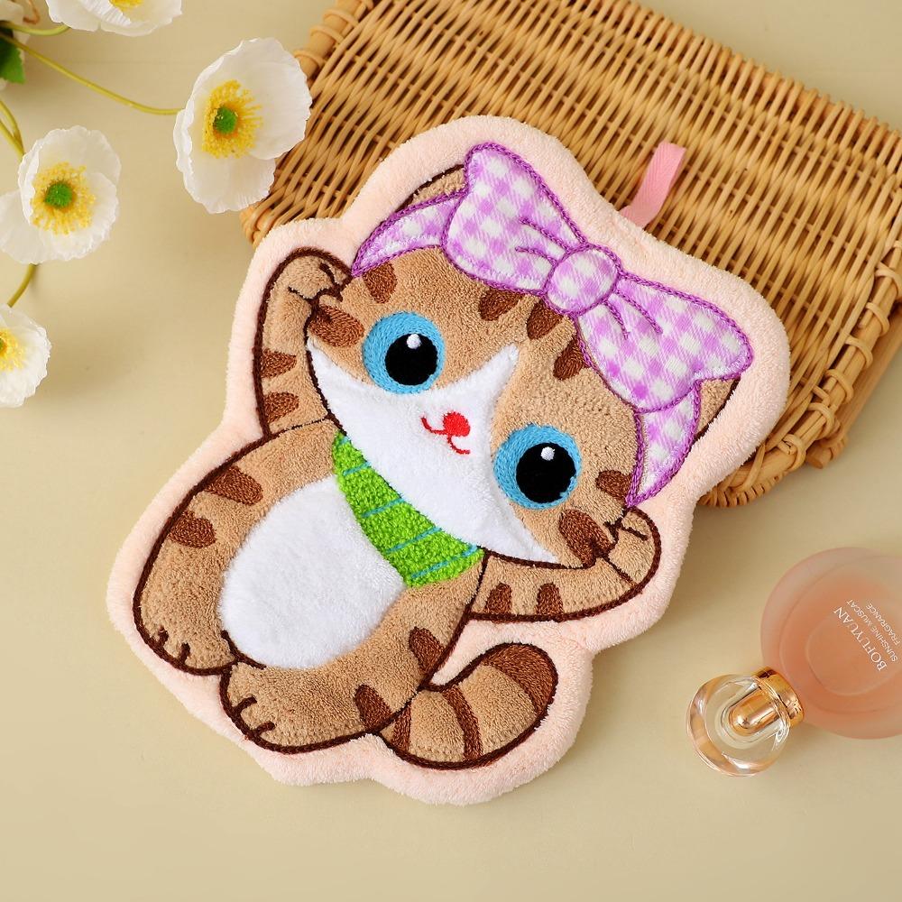 Cute Cat Kitchen Toilet Handkerchief Soft Washcloth New Hand Towel