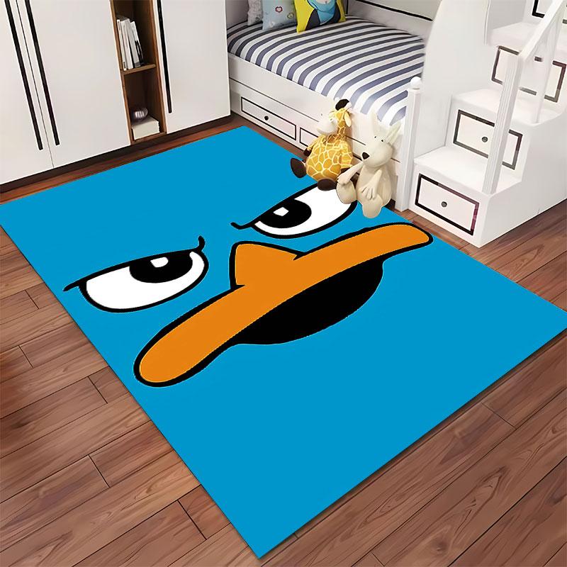 Cartoon Duck Face Graphic Carpet suitable as a non-slip mat for the living room or bedroom sofa