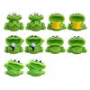 Mini Frog Figurines Cartoon Big Mouth Chorus Frog Statue for Moss Landscape Flower Pot Accessories Resin Miniature Desktop Ornament for Car Home Decor