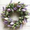 Венок из пасхальных яиц 17,7 дюймов, венок ручной работы с искусственными цветами, весенний декор яиц, цветной