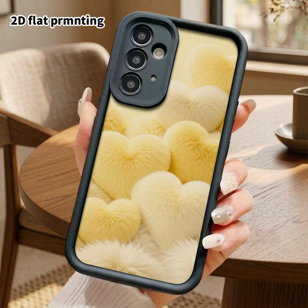 Phone case: 2D flat Samsung Galaxy A34 A35 M05 M06 S20 S22 S21 FE Plus 5G protective case, yellow and white plush, perfect Christmas and Halloween hol