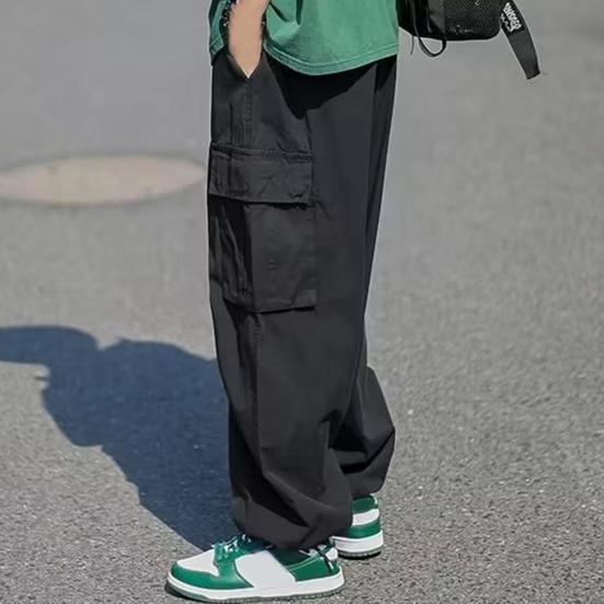 Повседневная одежда, мужские брюки-карго с завязками на щиколотке, модные широкие брюки с несколькими карманами