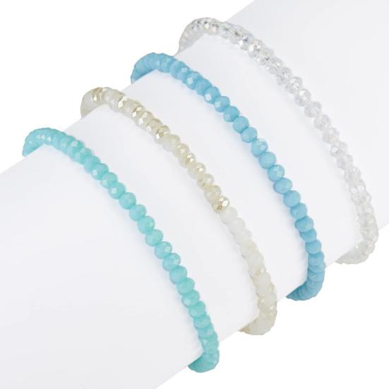4Pcs/Set Beach Bracelet Fine Workmanship Non-Fading Stacked Bracelet Faux Crystal Versatile Bracelet for Daily Wear