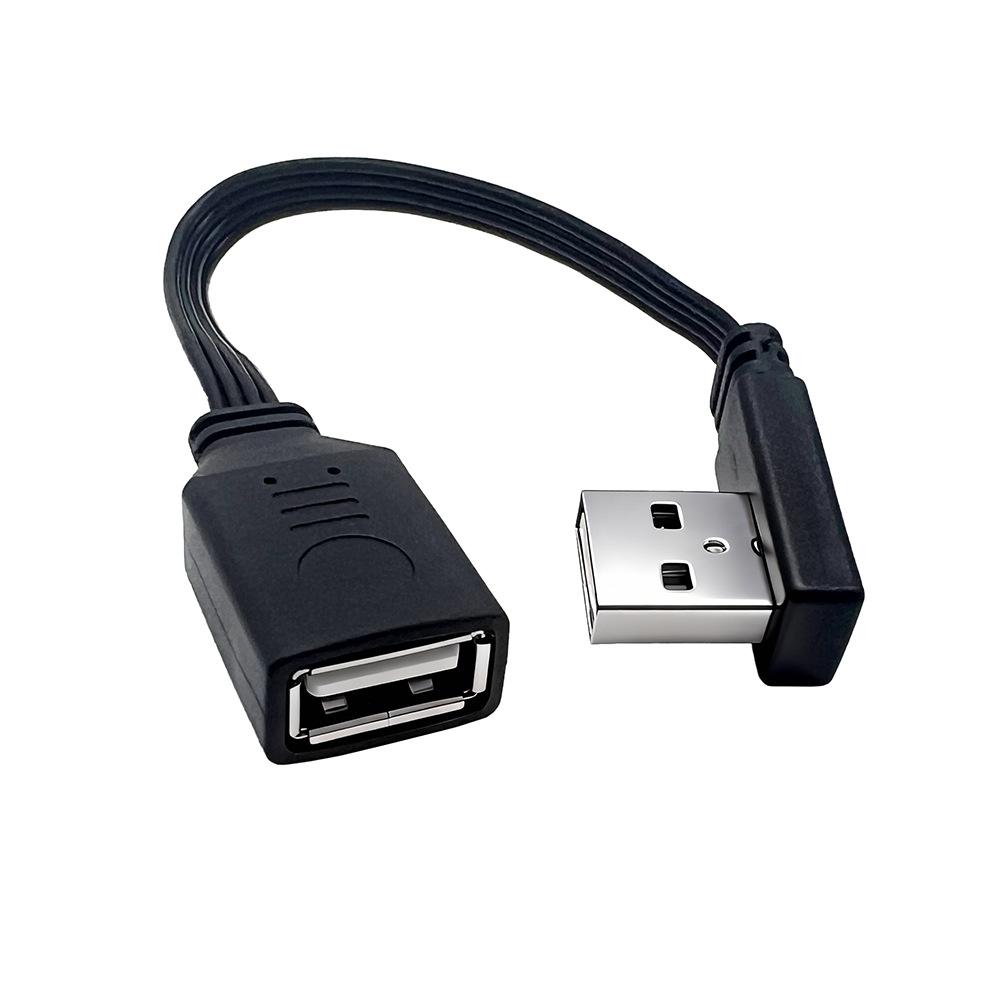 Многонаправленный угловой удлинительный кабель USB Type-C, Плоский силиконовый адаптер-переходник Male to Female для передачи данных