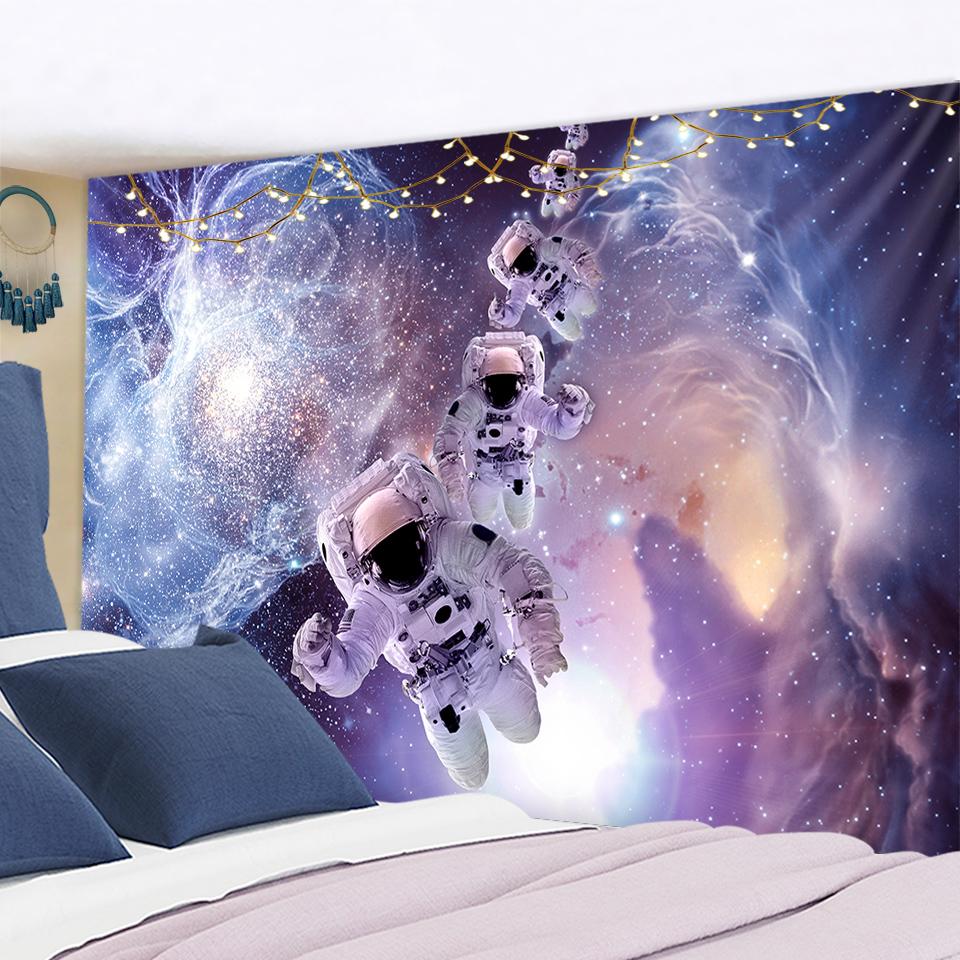 Гобелен с астронавтом «Вселенная», настенный гобелен, космический хиппи Тапитц, научная фантастика, коврик для путешествий, планеты, коврик с принтом, полиэстер, декор для комнаты