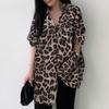 Женская рубашка с отложным воротником и длинным рукавом с леопардовым принтом, весна-лето, свободные повседневные блузки, топы