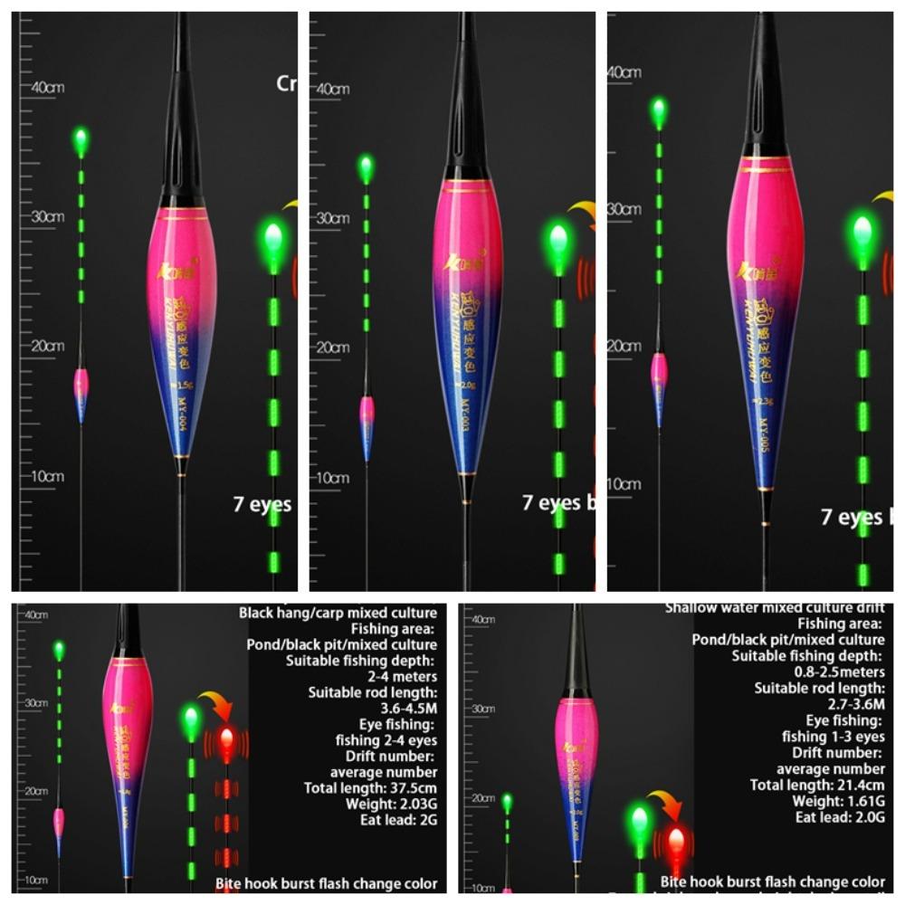 1pc Luminous Smart Fishing Led Light Float Color Change Gravity Sensing Chip Float Rock Fishing