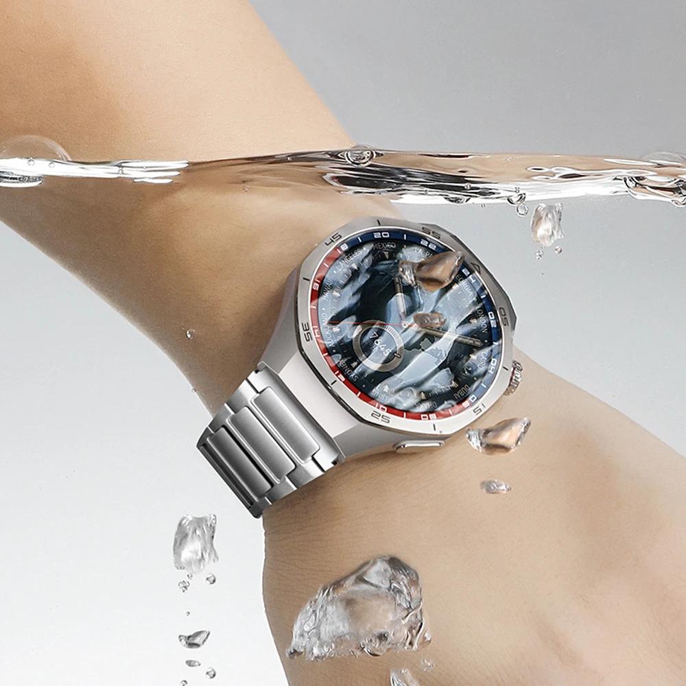 22-миллиметровый титановый браслет для Huawei Watch GT5/4 5Pro 46мм Ультра-роскошный ремешок для Amazfit Balance GTR 47мм Металлические ремешки Ремешок для часов