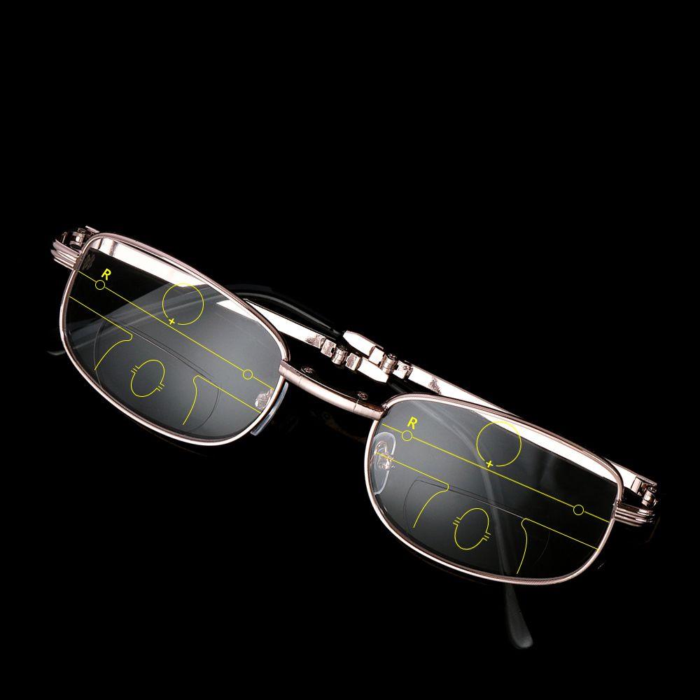Очки для пресбиопии Прогрессивные мультифокальные линзы Включает футляр для очков Металлические очки для чтения