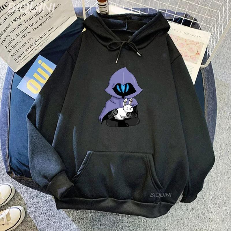 Omen VALORANT Hoodie Men Sweatshirt Vintage HIP HOP Clothes for Teens Harajuku Lounge Wear Cartoon Printed Velvet Anime Hoodies & Sweatshirts Men’s