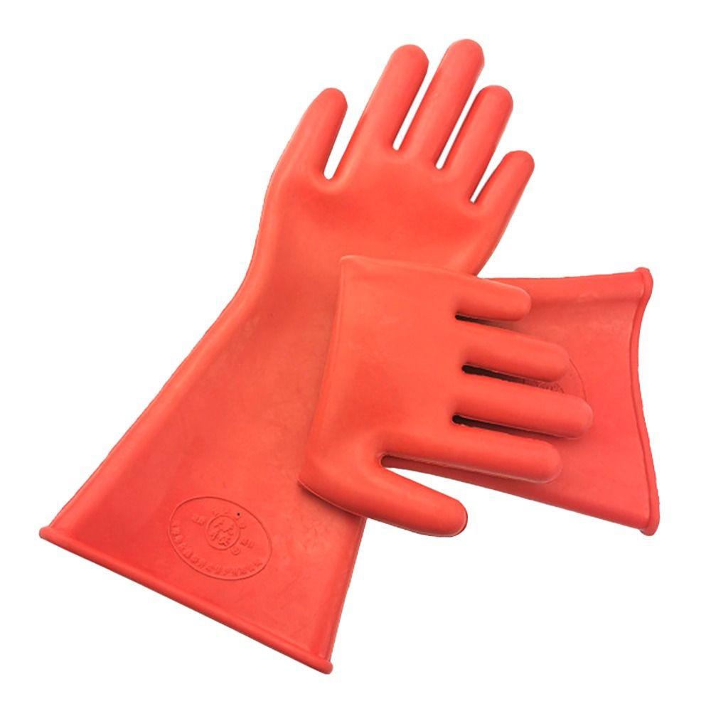 Red Electrician Insulating Gloves 5KV Work Safe Gloves Protective Insulation Mittens Electrical