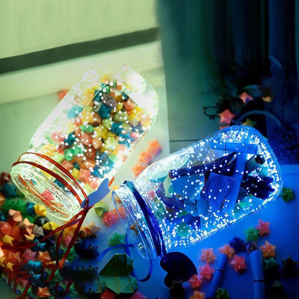 Star Origami Fluorescent Glass Bottle Night Glow Starry Sky Bottle Fluorescent Drift Bottle