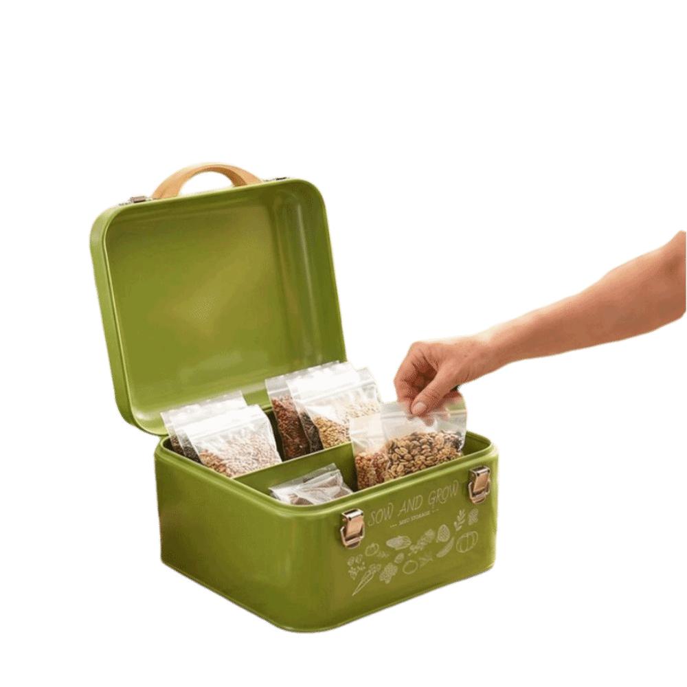 Waterproof Seed Organizer Metal Sorting Box Nordic Style Storage Container Garden
