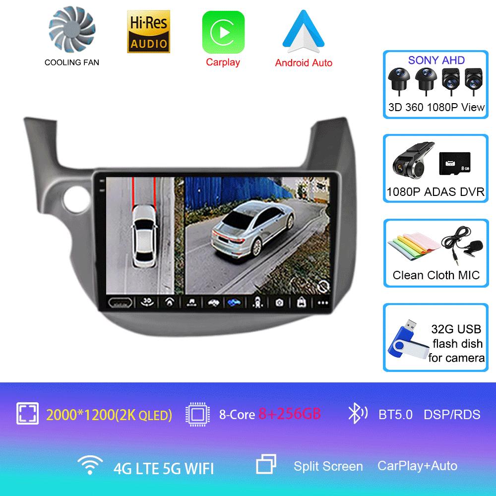 Android14 video Player Car Stereo Radio Multimedia Wireless Carplay Android Auto For HONDA FIT JAZZ 2008 - 2013 AUto GPS WIFI+4G