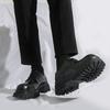 Men Oxfords Black Dress Derbys Platform Elevator Shoes Formal Business Shoes Height Increase Black Thick Sole Leather Shoes
