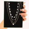 iF ME Vintage Pearl Multilayer Butterfly Necklace Gold Color Pendant Choker Chain Women Jewelry Accessories[No Box]